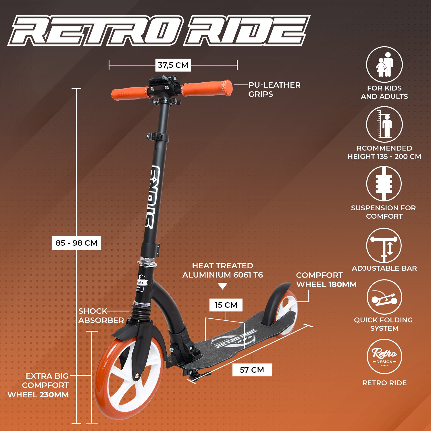 Story Retro Ride Taitettava työmatkascooter