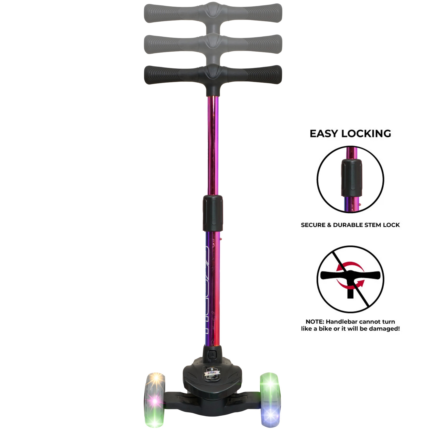 Story Mini Friends LED deluxe 3-pyöräinen lasten trottinette