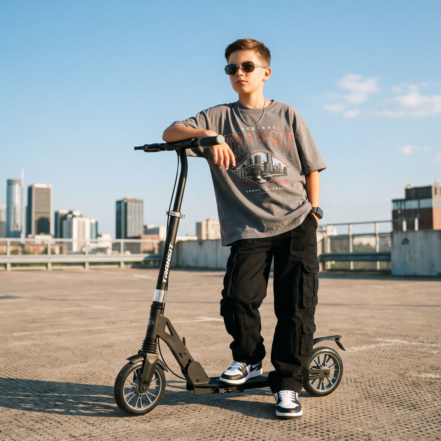 Story Transit X Commuter - step, jossa on kaksinkertainen jousitus + levyjarru