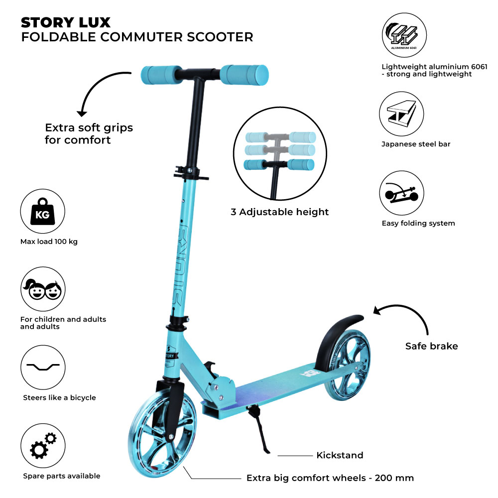 Story Lux taitettava työmatkascootteri