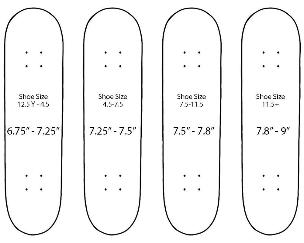 sizechart for your stunt skateboard